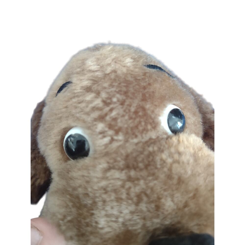Vintage Mini Dog Plush Dakin Drooper Brown Puppy Stuffed Animal Nut‎ Filled 1973